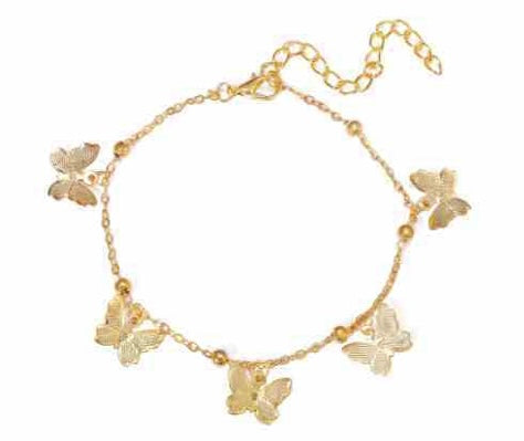 1 Dozen Gold Butterfly Anklet