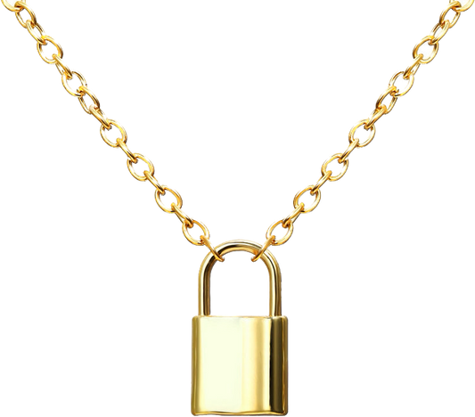 1 Dozen Gold Lock Necklace