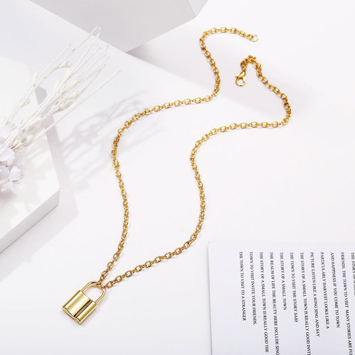 1 Dozen Gold Lock Necklace