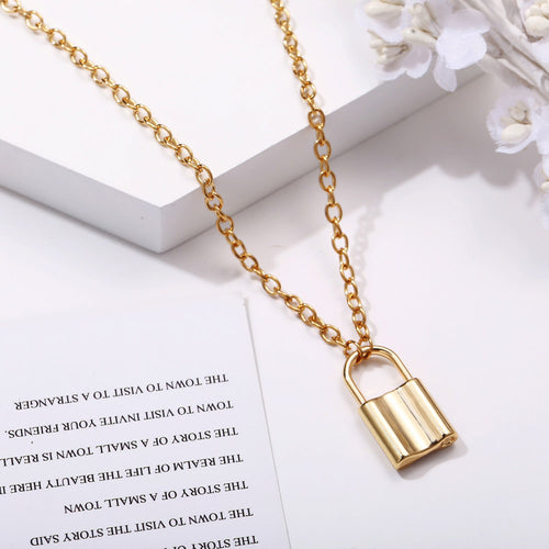 1 Dozen Gold Lock Necklace