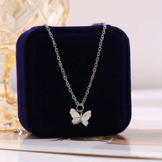 1 Dozen Silver Butterfly Necklace