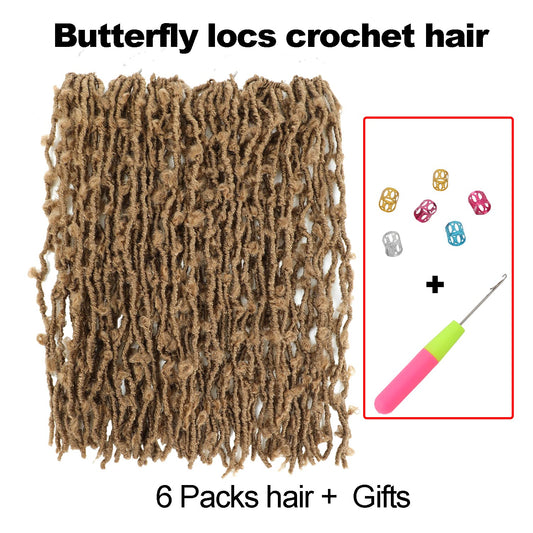 Forevery Butterfly Locs Crochet Hair 24 Inch Distressed Locs Crochet Hair 6 Packs